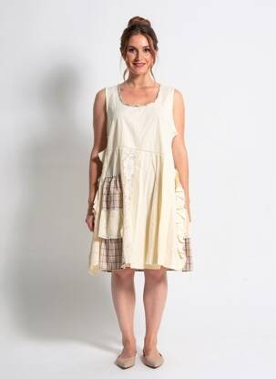 Rochie midi fără mâneci fără mâneci bej RHUM RAISIN femeie