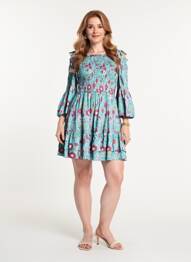 Rochie scurtă mâneci 3/4 mâneci 3/4 albastru RHUM RAISIN femeie