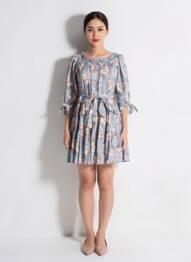Rochie scurtă mâneci 3/4 mâneci 3/4 albastru RHUM RAISIN femeie