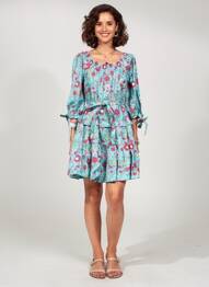 Rochie scurtă mâneci 3/4 mâneci 3/4 albastru RHUM RAISIN femeie