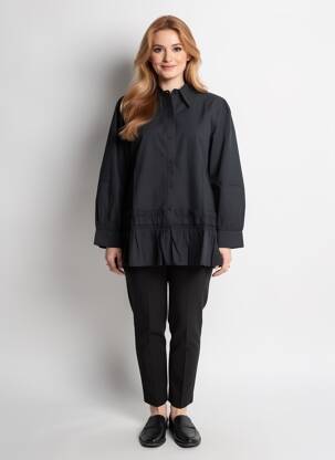 Tunică mâneci lungi guler de bluză negru RHUM RAISIN femeie