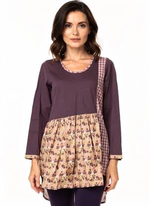 Tunică mâneci lungi guler rotund violet RHUM RAISIN femeie