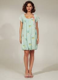 Rochie scurtă mâneci scurte mâneci scurte verde RHUM RAISIN femeie