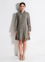 Rochie scurtă mâneci lungi mâneci lungi gri RHUM RAISIN femeie