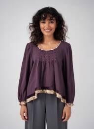 Top țesătură jersey mâneci lungi violet RHUM RAISIN femeie