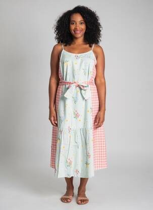 Rochie midi imprimeu floral bretele subțiri albastru RHUM RAISIN femeie