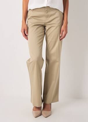 Pantalon chino țesătură poplin mărime normală bej MEXX femeie