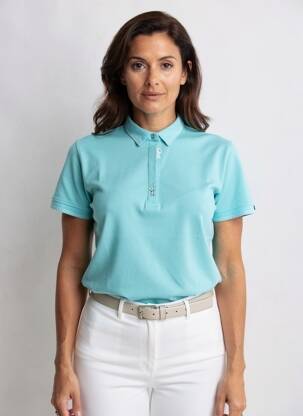 Polo elasticitate mâneci scurte albastru VIRGINIA BLU' femeie