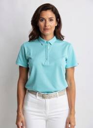 Polo elasticitate mâneci scurte albastru VIRGINIA BLU' femeie