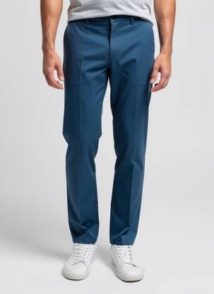 Pantalon chino țesătură poplin mărime normală albastru SEA BARRIER bărbat