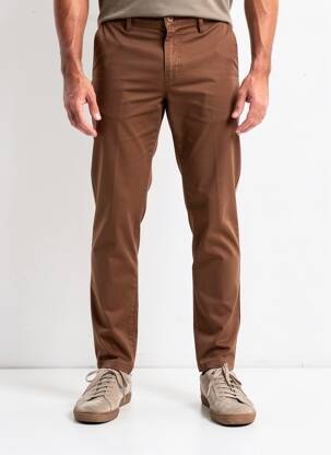 Pantalon chino țesătură poplin mărime normală maro SEA BARRIER bărbat