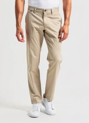Pantalon chino țesătură poplin mărime normală bej SEA BARRIER bărbat