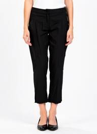 Pantalon 7/8 țesătură poplin mărime normală negru RHUM RAISIN femeie