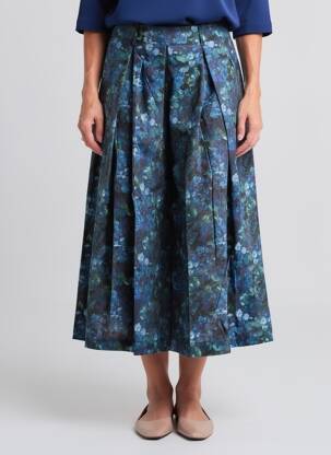 Pantalon trei sferturi talie înaltă talie înaltă albastru RHUM RAISIN femeie