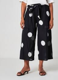 Pantalon trei sferturi talie elastică mărime normală negru RHUM RAISIN femeie