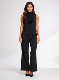 Salopetă-pantalon fără mâneci fără mâneci negru K-DESIGN femeie