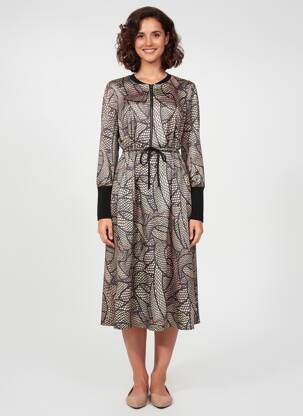 Rochie lungă mâneci lungi mâneci lungi bej K-DESIGN femeie