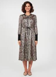 Rochie lungă mâneci lungi mâneci lungi bej K-DESIGN femeie