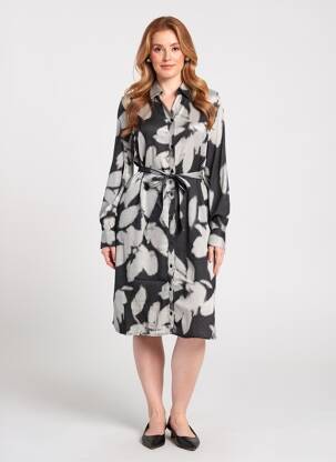 Rochie midi mâneci lungi mâneci lungi negru CREAM femeie