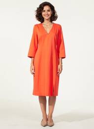 Rochie midi mâneci 3/4 mâneci 3/4 portocaliu MARC AUREL femeie