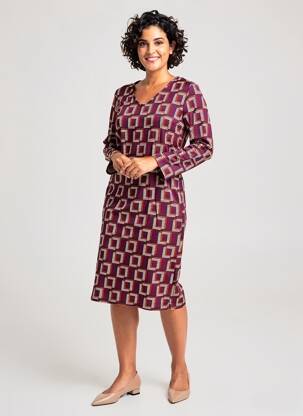 Rochie midi mâneci lungi mâneci lungi violet MERI & ESCA femeie