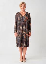 Rochie midi mâneci lungi mâneci lungi negru GUY DUBOUIS femeie