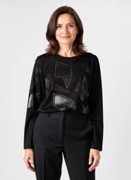 Tricou mâneci lungi mâneci lungi negru GREGORY PAT femeie