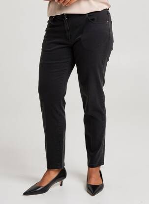 Pantalon slim talie elastică mărime normală negru FRANCE RIVOIRE femeie