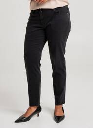 Pantalon slim talie elastică mărime normală negru FRANCE RIVOIRE femeie