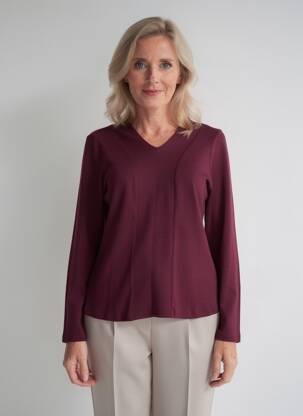 Pulover croială cambrată mâneci lungi violet MERI & ESCA femeie