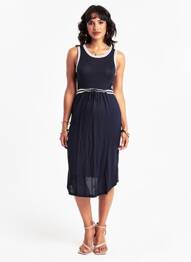 Rochie de maternitate guler rotund albastru SERAPHINE femeie