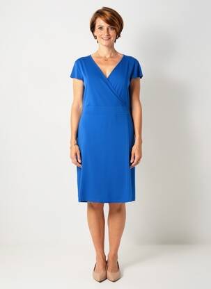 Rochie midi mâneci scurte mâneci scurte albastru TELMAIL femeie