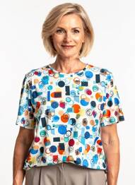 Tricou elasticitate mâneci scurte albastru GRIFFON femeie