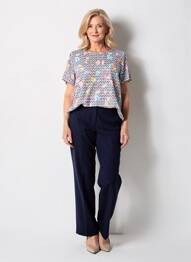 Tricou elasticitate mâneci scurte albastru TELMAIL femeie