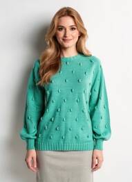 Pulover croială cambrată mâneci lungi verde SEE THE MOON femeie