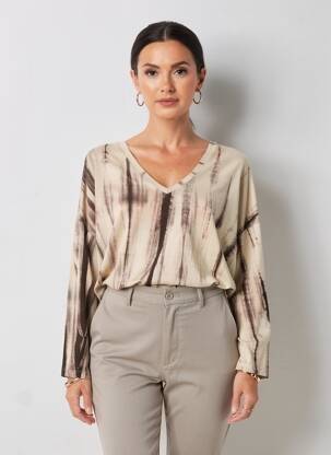 Tricou mâneci lungi mâneci lungi bej SEE THE MOON femeie