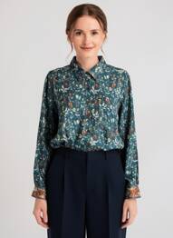 Cămașă țesătură crep mâneci lungi verde AGATHE & LOUISE femeie