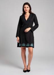 Rochie scurtă mâneci lungi mâneci lungi negru IPANIMA femeie