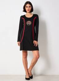 Rochie scurtă mâneci lungi mâneci lungi negru IPANIMA femeie