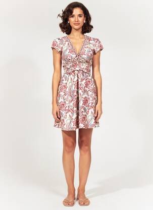 Rochie scurtă mâneci scurte mâneci scurte roșu ALLER SIMPLEMENT femeie