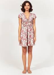 Rochie scurtă mâneci scurte mâneci scurte roșu ALLER SIMPLEMENT femeie