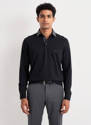 Polo mâneci lungi mâneci lungi negru MISE AU GREEN bărbat