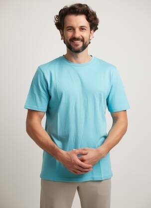 Tricou broderie mâneci scurte albastru CAMEL ACTIVE bărbat