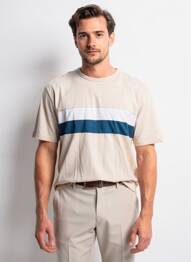 Tricou elasticitate mâneci scurte bej EMINENCE bărbat