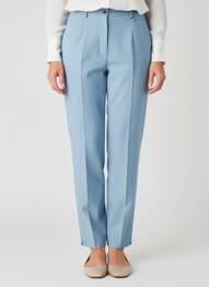 Pantalon slim buzunare talie înaltă albastru BRUNO SAINT HILAIRE femeie