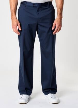 Pantalon drept talie cu cleme talie joasă albastru NINO LORETTI bărbat