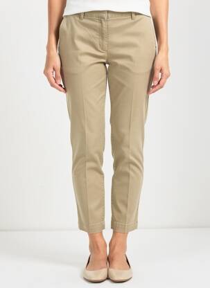 Pantalon chino țesătură poplin mărime normală verde BRUNO SAINT HILAIRE femeie