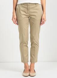 Pantalon chino țesătură poplin mărime normală verde BRUNO SAINT HILAIRE femeie