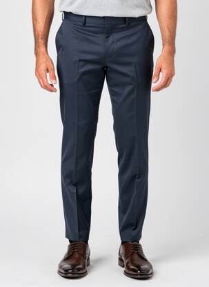 Pantalon slim țesătură poplin mărime normală albastru IZAC bărbat