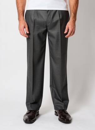 Pantalon drept țesătură melanj talie joasă gri LUCAN bărbat